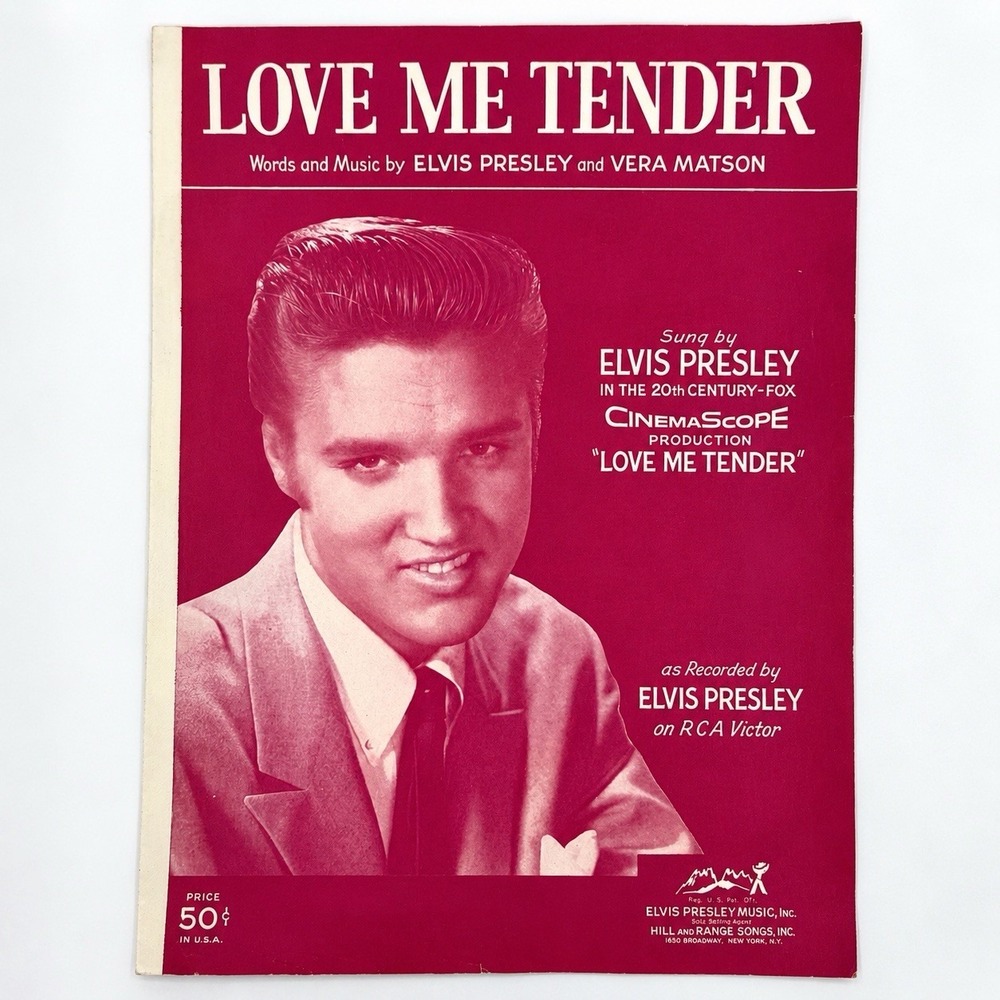 Vintage 1956 Elvis Presley Love Me Tender Sheet Music 20th Century Fox Original